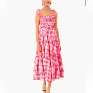 Pomander Place Electric Pink Gingham Nellie Dress